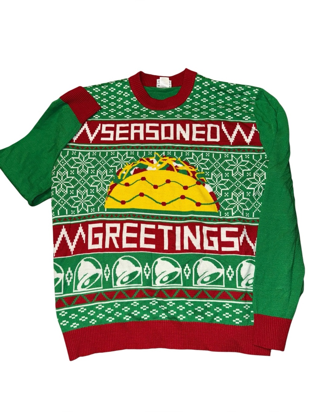 Taco Bell Seasoned Greetings Ugly Christmas Sweater Holiday Taco Unisex XL